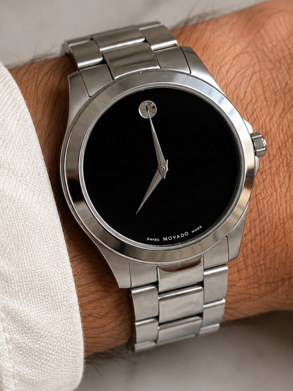 Movado Stainless Steel Museum Dial Watch - Black